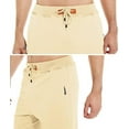 thumbnail image 7 of Tyhengta Mens Shorts Casual Drawstring Zipper Pockets Elastic Waist Beige 34, 7 of 7