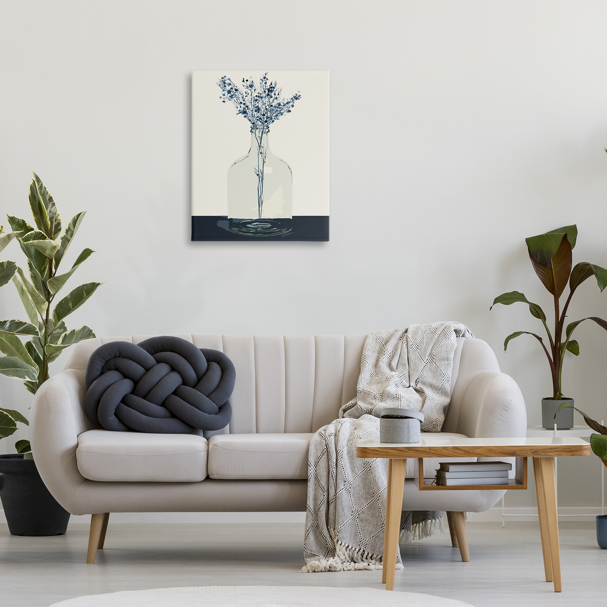 Stupell Industries Wildflowers in Glass Vase Plants & Flowers Painting Wrapped Canvas Art Print Wall Art, 24 x 30