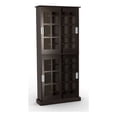thumbnail image 1 of Atlantic 72" Windowpane Adjust Media Storage Cabinet Tempered Glass in Espresso, 1 of 6