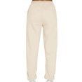 thumbnail image 5 of MAWCLOS Women Jogger Sets Long Sleeve Tracksuit Set Solid Color Two Piece Outfit Breathable Sports V Neck Sweatsuits Apricot M, 5 of 5