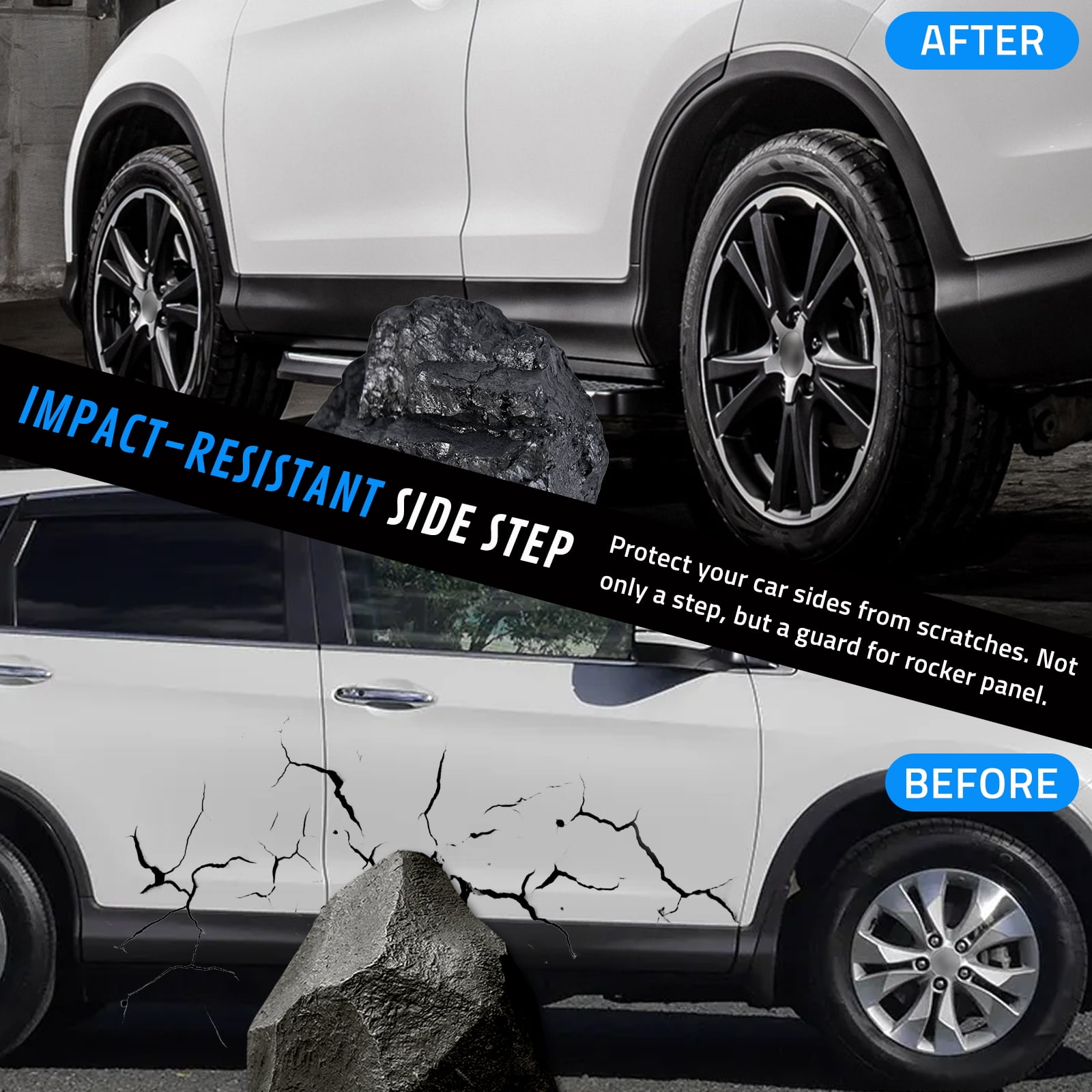 Running Board Compatible with 2012-2016 Honda CR-V, Aluminum Side Step Rail Nerf Bars, Silver