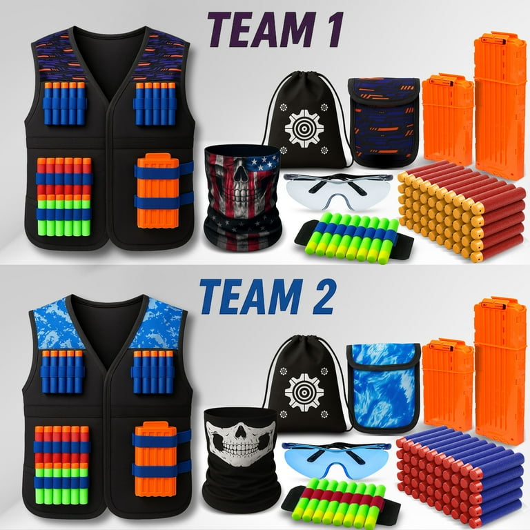 JoyX Kids 2 Pack Dynamic Party Pack with Dart Blaster Vest Kit and
