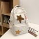 thumbnail image 4 of Mochila escolar linda Likrtyny vintage con apliques de estrella colgante blanco, 4 of 9