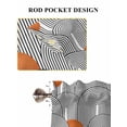 thumbnail image 6 of Boho Geometric Bathroom Window Curtain, Modern Abstract Chic Bohemian Stripes Light Filtering Coffee Kitchen Curtains, Bedroom Living Room Curtains 2 Panel 84"x54", 6 of 6