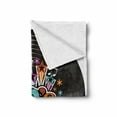 thumbnail image 2 of 70s Party Soft Flannel Fleece Blanket, Music Theme Colorful Stars Flowers Notes Record Vinyl Discography Artwork Print, Cozy Plush for Indoor and Outdoor Use, 70" x 90", Multicolor, by Ambesonne, 2 of 6