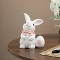 thumbnail image 3 of XGFHYJEH Easter Decoration, Easter Decorations for the Home, Easter Decor, Easter Resin Bunny Embracing Easter Eggs Shaped Ornament White Cute Little Bunny Figurine Decora Home, 3 of 5
