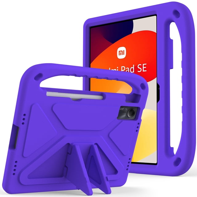 Kids Safe EVA Bear Case For Xiaomi Redmi Pad SE 11 Inch 2023 Handheld Shockproof Tablet Cover For Redmi Pad SE 11" 2023 #R Purple-JG Redmi Pad SE 11 inch