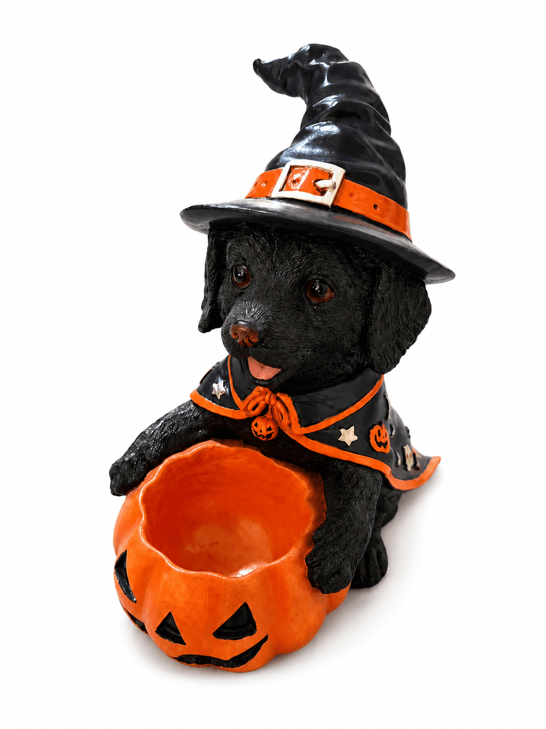 Alvantor Halloween Labrador Decorations Cute Dog with Pumpkin Bowl