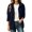 Navy, variant on Women's Checkered Fleece Zip Up Jacket Oversized Stand Collar Cozy Plush Coat Soft Long Sleeve Loungewear with Pockets Warm Winter Outwear Yellow