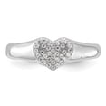 thumbnail image 3 of Auriga Fine Jewelry 925 Sterling Silver Micro Pave CZ Heart Ring Size 8 for Women, 3 of 6