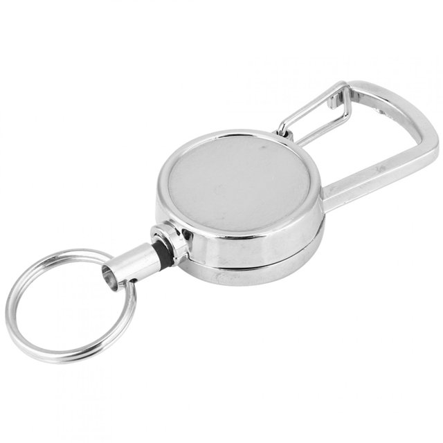 Dioche Retractable Key Chain Sturdy 60cm Nylon Rope Resilience Key Chain Retractable