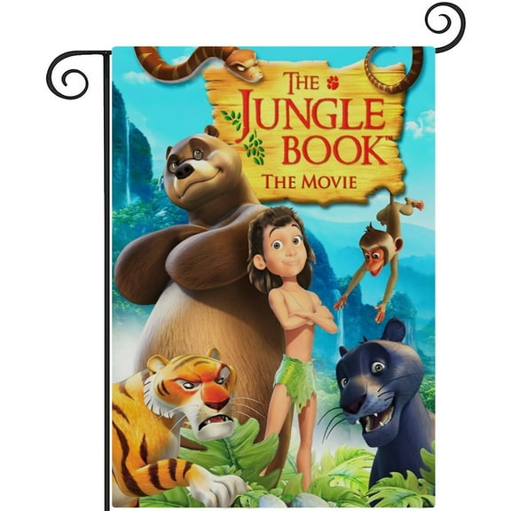 The Jungle Book-themed Garden Flag. Perfect gift for fans, friends, and family members, and suitable for outdoor activities, party decorations11''x18''