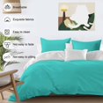 thumbnail image 4 of Turquoise Bedding 3 Piece Duvet Cover Set Full Size, Modern Pure Turquoise Soft Microfiber Comforter Cover with Zipper Closure & Pillowcases, Wrinkle & FadeResistant Quilt Cover, 4 of 9