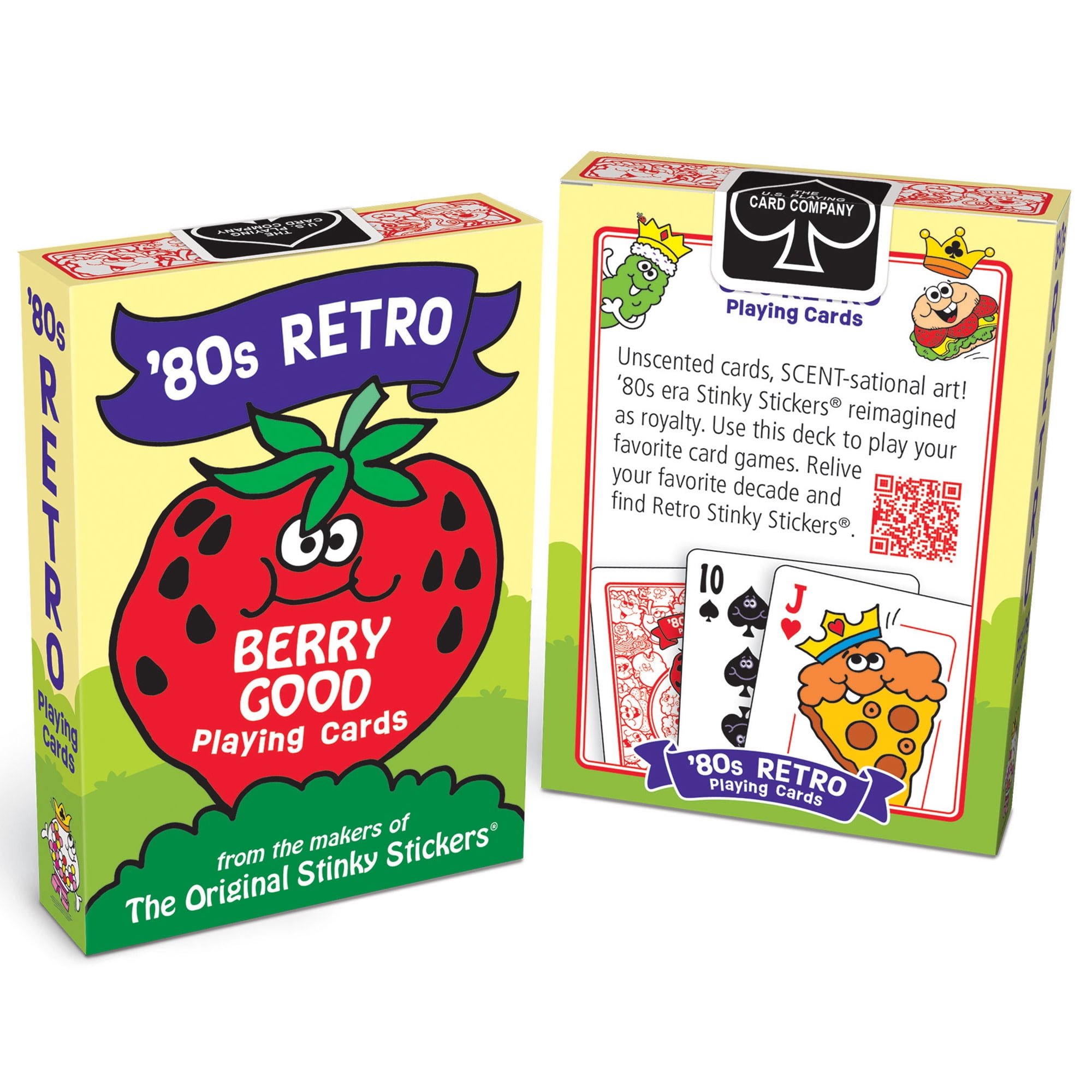 TREND: 80's Retro Playing Cards - Original Stinky Stickers Themed Artwork, Standard Poker-Sized 52 Card Deck For Classic Games, Bonus Collector Card
