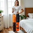thumbnail image 5 of Hearthz Fleece Pajama Pants Ghost Jack-O Bat Print Pj Bottoms Women Halloween Fall Winter Womens Fluffy Pajama Pants, 5 of 5