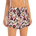 thumbnail image 2 of Balery Guitar Skull rock Pantalones cortos deportivos para mujer con forro y dos bolsillos, elásticos, para entrenamiento, gimnasio, yoga-Small, 2 of 7