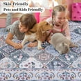thumbnail image 7 of Ultrug Boho Vintage Rugs Floral Printed Area Rug Soft Carpet for Living Room Bedroom Home Decor,4'x6',Blue, 7 of 7