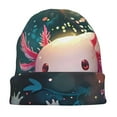 thumbnail image 7 of Xecao Whimsical Axolotl Fantasy Print Beanie Knitted Hat for Men Women, Winter Fashion Knit Cuffed Caps Unisex, 7 of 7