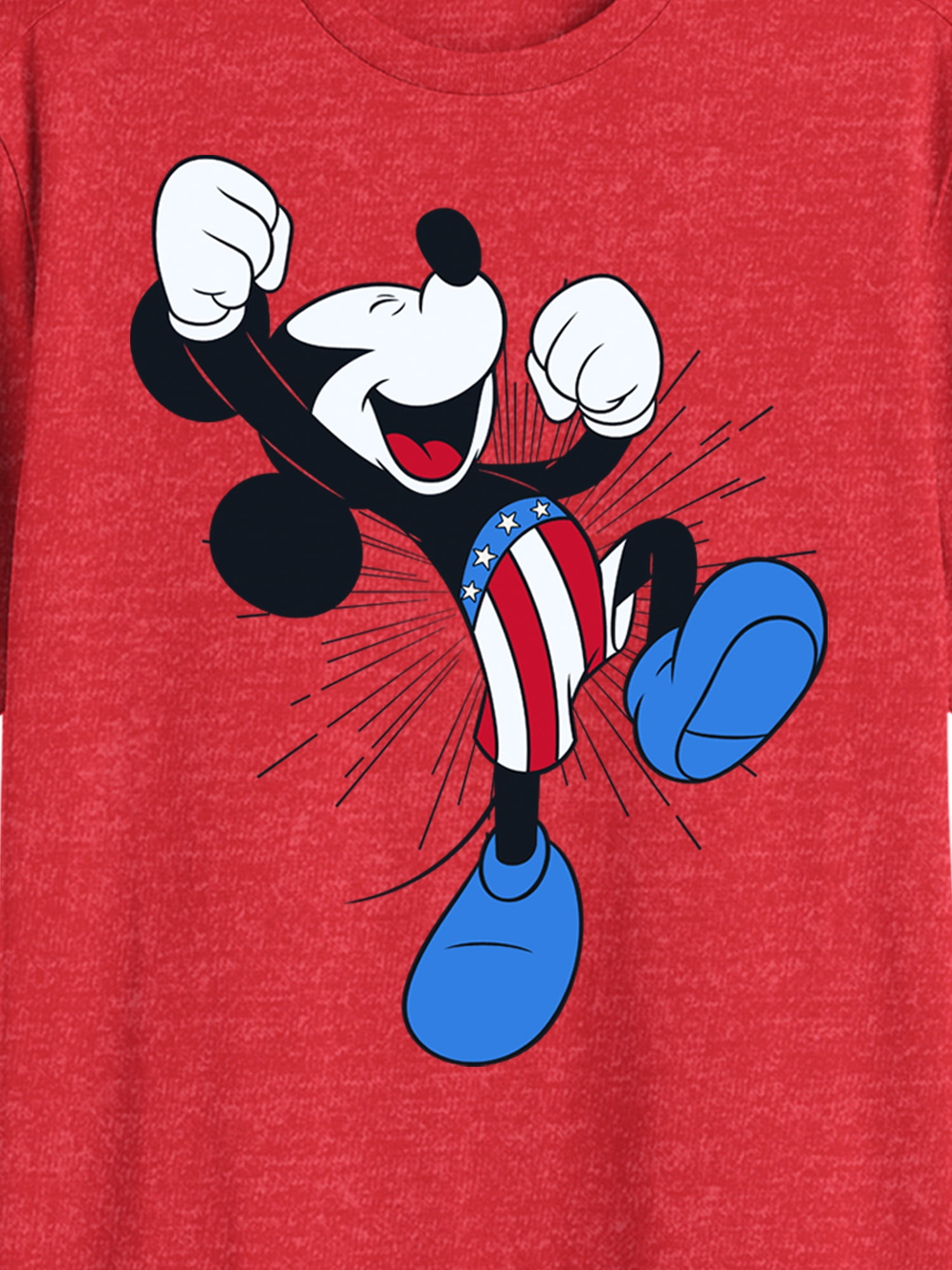 Mickey Mouse, Men's & Big Men's Graphic Tee Shirt, Patriotic Americana July 4th Cheer, Sizes XS-5XL