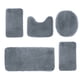 thumbnail image 2 of Set de alfombrillas de baño de 5 piezas | Alfombras de baño mullidas de color sólido Terciopelo de terciopelo absorbente de agua antideslizante | Longhair Grueso Suave Lavable a Máquina | Ajuste, 2 of 7