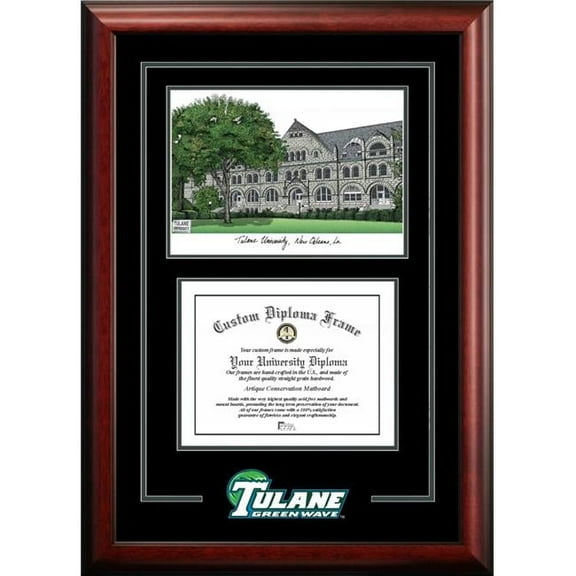 Campus Images LA995SG-1185 8.5 x 11 in. Tulane University Spirit Graduate Diploma Satin Mahogany Frame