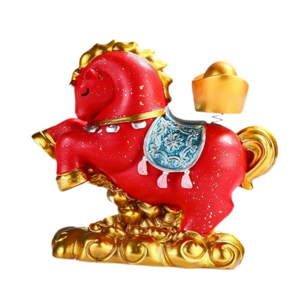 Figura de caballo Escultura animal Colecciones de resina Arte Artesanía Figura de Feng Shui A