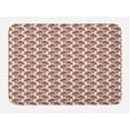 thumbnail image 1 of Floral Bath Mat, Sketchy Hand Drawn Repeating Poppies Pattern Leafy Strokes Pattern, Plush Bathroom Decor Mat with Non Slip Backing, 29.5" X 17.5", Vermillion and Dark Taupe, by Ambesonne, 1 of 2