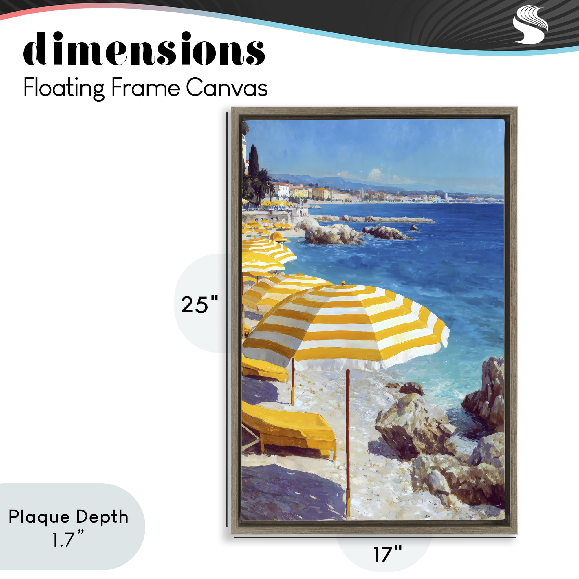 Stupell Industries Sunshine on the Shore Brown Framed Floater Canvas Wall Art, design by Petal Prints Design