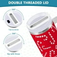 thumbnail image 5 of Candy Cane Christmas Red Insulated Tumblers Reusable Stainless Steel Tumbler 30 oz Cup Coffee Travel Mug Water Bottle with Handle & Flip Straw for Home Office Car, 5 of 6