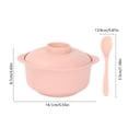 thumbnail image 3 of Iuhan Microwave Safe Soup Bowl With Lid And Spoon, Double Handle Bowl For Kitchen Dining, Wheat Straw Bowl For Home Daily Use, 3 of 6