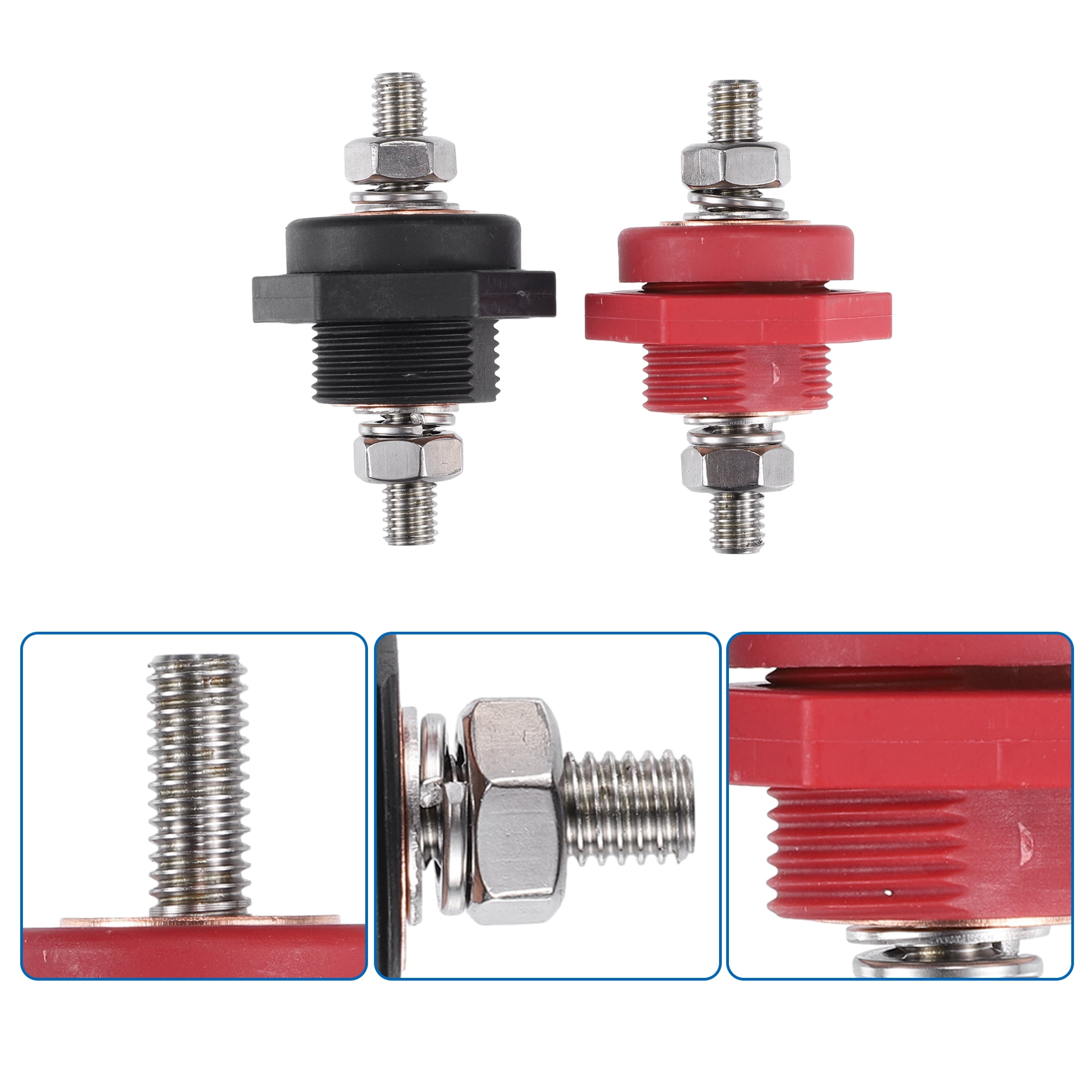 Unique Bargains High Current 3/8" Thru-Panel Battery Terminal Connectors for Cars Boats