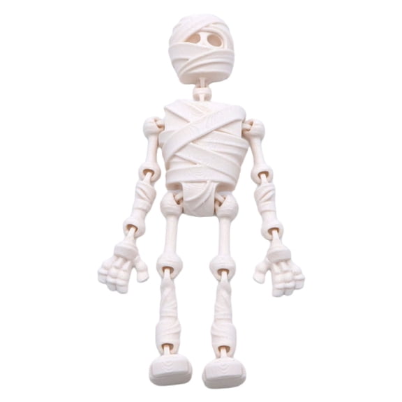 3D Printed Poseable Skeleton Figure with Magnetic Joints, Movable Anatomical Model, Educational Toy, Desk Ornament & Gift for Science & Horror Fans,White