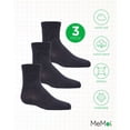 thumbnail image 6 of MeMoi Unisex Cotton Blend Mid-Cut Socks 3-Pack (3-4, Denim), 6 of 12