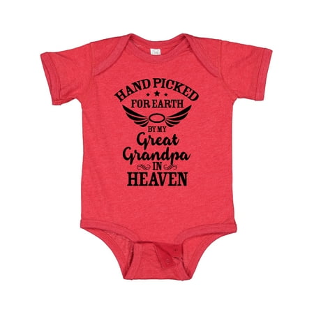 

Inktastic Handpicked for Earth by My Great Grandpa in Heaven Gift Baby Boy or Baby Girl Bodysuit