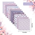 thumbnail image 5 of 24 Sheets Purple Pattern Paper Pack Floral Cardstock Papers Pad Decorative Scrapbook Cardstock Collection Single-Sided Patterned, 5 of 5