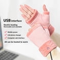 thumbnail image 2 of Tejido Guantes sin dedos Hombres blandos Mujeres A prueba de viento A prueba de viento Cálido Mantenimiento USB Carga eléctrica Calefacción Mittens Protector de mano interior Púrpura sidaley HA011717-01, 2 of 7