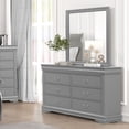 thumbnail image 4 of Furniture of America Vrai Modern 6-Drawer Dresser with Mirror, Gray, 4 of 10