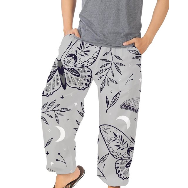 Pantalones bombachos de moda para hombre Pantalones sueltos elásticos de playa Athleisure estampados Pompotops oipoqjl41980