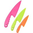 thumbnail image 1 of 3Pcs Plastic Kitchen Knife Set Nylon Kitchen Knives Colorful Cooking Knives for Baking Fruit Bread Salad Lettuce (Random Color), 1 of 5