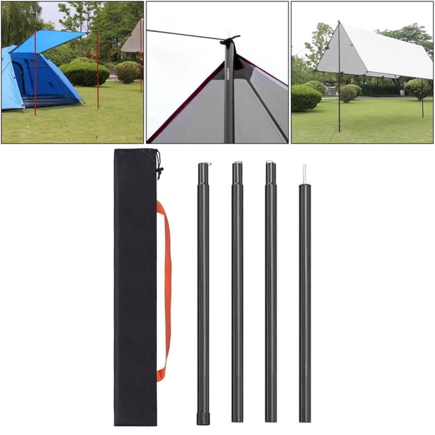 SAN LIKE Varillas Telescópicas Para Tienda De Campaña – Postes Ajustables De 43 A 200 Cm, Acero Inoxidable, 2 Unidades + Bolsa, Ideales Para Toldo, Lona O Mosquitera