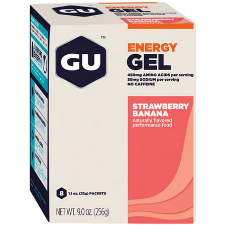 GU Energy Gel: Strawberry/Banana, Box of 8 (Best Gu Energy Gel Flavor)