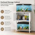 thumbnail image 5 of 5-10 Gallon Fish Tank Stand, Metal Double Aquarium Stand with Cabinet for Fish Tank Accessories Storage, Heavy Duty 20.5" L* 11.02" W Tabletop, 500LBS Capacity White, 5 of 8