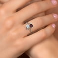 thumbnail image 4 of Gem Stone King 925 Sterling Silver Red Rhodolite Garnet White Moissanite and White Lab Grown Diamond Ring for Women (1.55 Cttw, Heart Shape 6MM, Gemstone January Birthstone, Size 9), 4 of 6