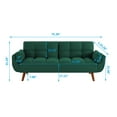 thumbnail image 6 of Linen Sofa with 2 Adjustable Backrest, Modular Couch with Left & Right Arm and Solid Wood Leg, Sectional Settee  for Living Room, Office, Lobby, Green, 6 of 8