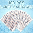 thumbnail image 3 of QARUN 2026 New Large Bandages 3 X 4 Inch Wound Care Flexible Adhesive Bandages Latex Free Fabric Bandages for Care and Protect Wounds Large Size for First Aid Wound Care Assorted Bandages (100 Pcs), 3 of 3