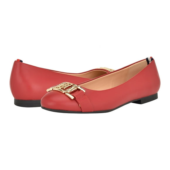 Zapatos planos de ballet Tommy Hilfiger Gallyne para mujer, color rojo sangre