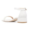 thumbnail image 4 of XYD Women Pearls Open Toe Strappy Low Block Heel Sandal Classic Ankle Strap Wedding Dress Shoes Size 7 White, 4 of 4