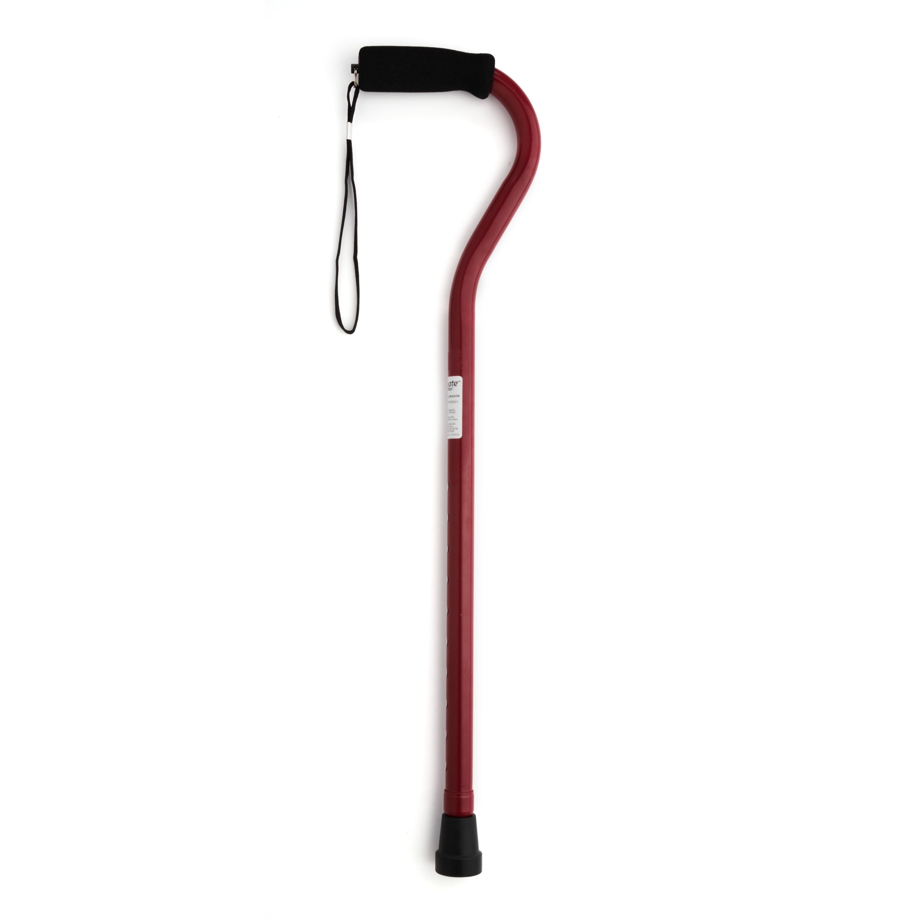 Equate Mobility Offset Handle Cane, Red