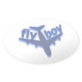 thumbnail image 1 of CafePress - Fly Boy Oval Sticker - Sticker (Oval), 1 of 1