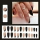 thumbnail image 5 of 24Pcs Almond False Nails Short French Black Press on Nails Pure Color Fake Nails Glossy Acrylic Full Cover Glue on Nails 12 Sizes Oval Autumn Winter S, 5 of 5